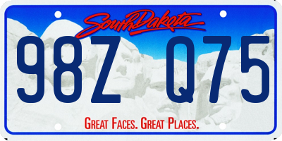 SD license plate 98ZQ75