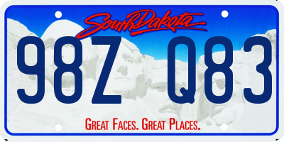 SD license plate 98ZQ83