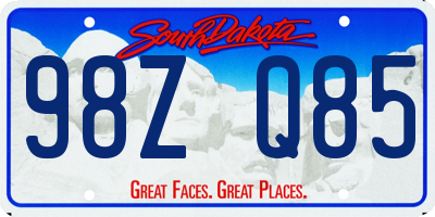 SD license plate 98ZQ85