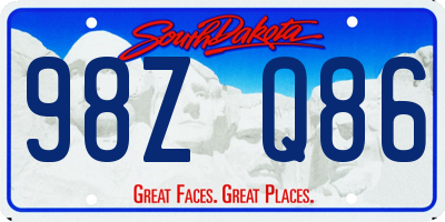 SD license plate 98ZQ86
