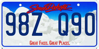 SD license plate 98ZQ90