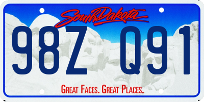 SD license plate 98ZQ91