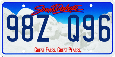SD license plate 98ZQ96