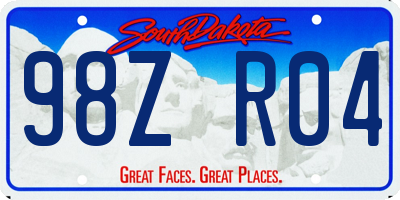 SD license plate 98ZR04