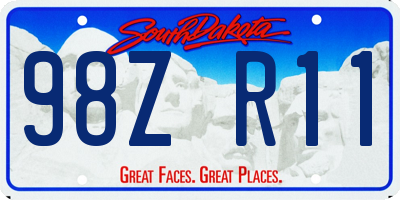 SD license plate 98ZR11