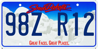 SD license plate 98ZR12