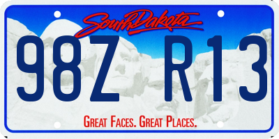 SD license plate 98ZR13