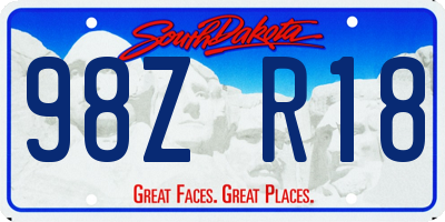 SD license plate 98ZR18