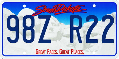 SD license plate 98ZR22