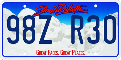 SD license plate 98ZR30