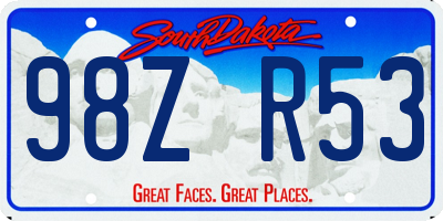 SD license plate 98ZR53