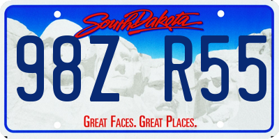 SD license plate 98ZR55