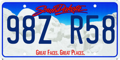 SD license plate 98ZR58