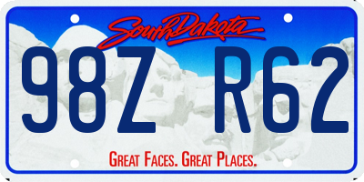 SD license plate 98ZR62