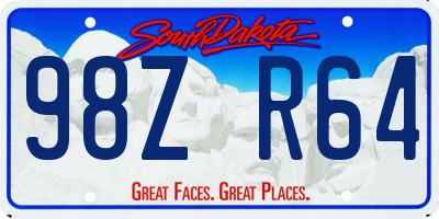SD license plate 98ZR64