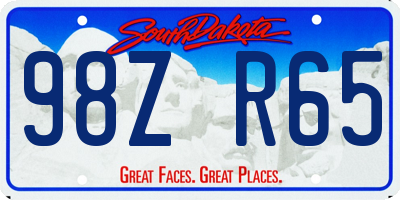 SD license plate 98ZR65