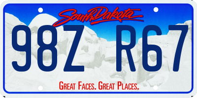 SD license plate 98ZR67