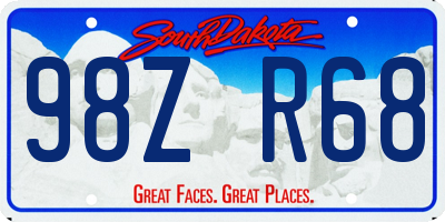 SD license plate 98ZR68