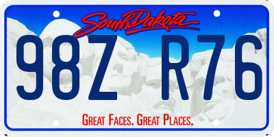 SD license plate 98ZR76