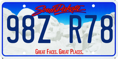 SD license plate 98ZR78