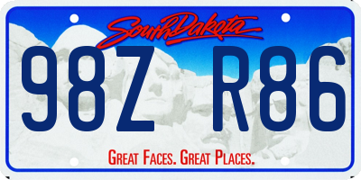 SD license plate 98ZR86