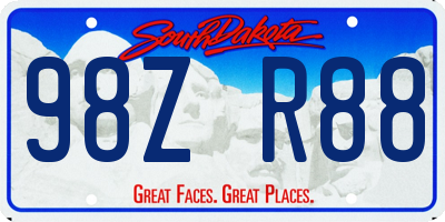 SD license plate 98ZR88