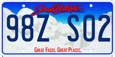 SD license plate 98ZS02