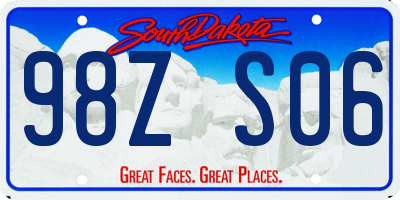 SD license plate 98ZS06