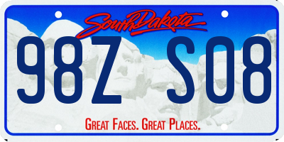 SD license plate 98ZS08