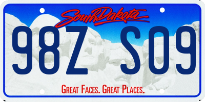 SD license plate 98ZS09