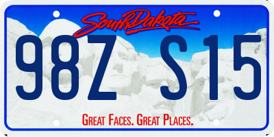SD license plate 98ZS15