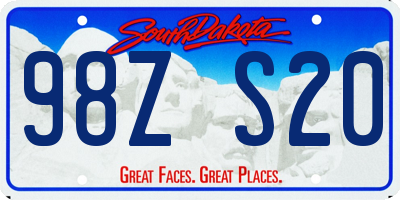 SD license plate 98ZS20