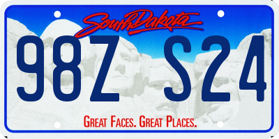 SD license plate 98ZS24