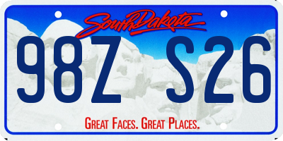 SD license plate 98ZS26