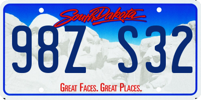 SD license plate 98ZS32