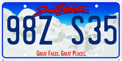 SD license plate 98ZS35