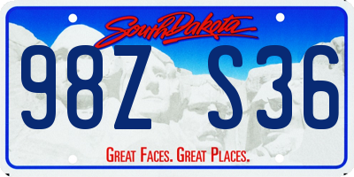 SD license plate 98ZS36