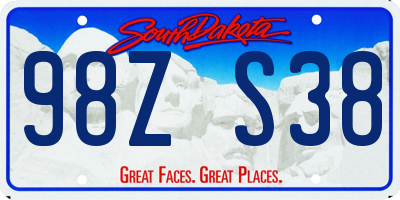 SD license plate 98ZS38