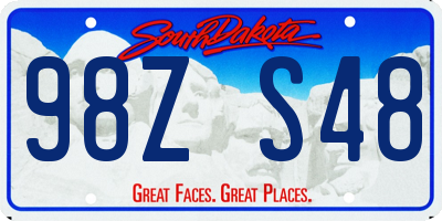 SD license plate 98ZS48