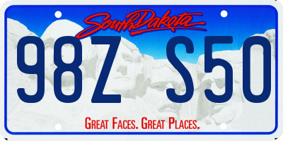 SD license plate 98ZS50