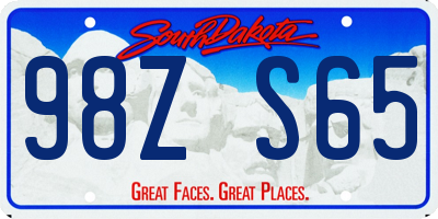 SD license plate 98ZS65