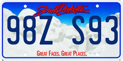 SD license plate 98ZS93