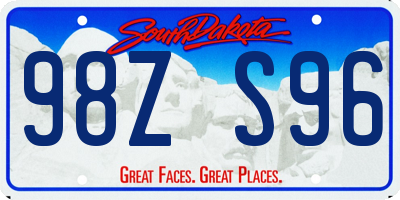 SD license plate 98ZS96