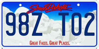 SD license plate 98ZT02