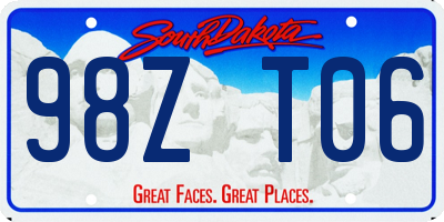 SD license plate 98ZT06