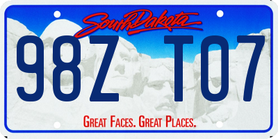 SD license plate 98ZT07