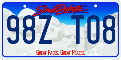 SD license plate 98ZT08