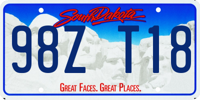 SD license plate 98ZT18