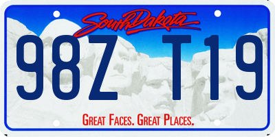 SD license plate 98ZT19