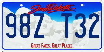 SD license plate 98ZT32